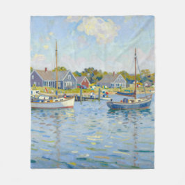 Sailboats Impressionism New England Fleece Deken