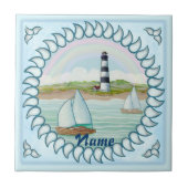 Sailboats Lighthouse tegel Tegeltje (Voorkant)