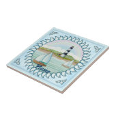 Sailboats Lighthouse tegel Tegeltje (Zijkant)