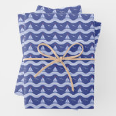 Sailboats On A Striped Sea Pattern Inpakpapier Vel (In situ)