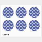 Sailboats On A Striped Sea Pattern Ronde Sticker (Vel)