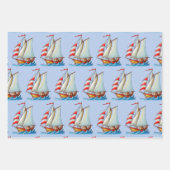 Sailboats On The Sea Inpakpapier Vel (Voorkant)