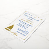 Sailboot 50th Wedding Jubileum Gold Folie Uitnodiging (Gedraaid)