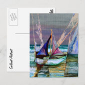 Sailboot Abstract Turquoise Zee Briefkaart (Voorkant / Achterkant)