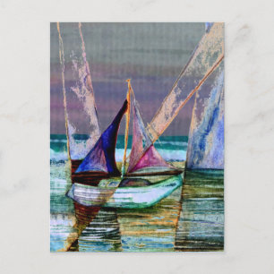 Sailboot Abstract Turquoise Zee Briefkaart