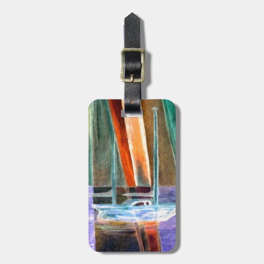 Sailboot Abstracte immateriële reddingschenkingen Bagagelabel (Voorkant verticaal)