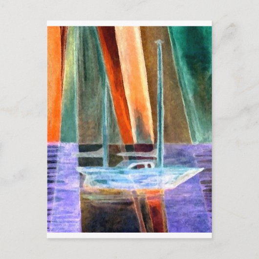 Sailboot Abstracte immateriële reddingschenkingen Briefkaart (Voorkant)