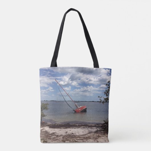 Sailboot Aground Tote Bag (Achterkant)
