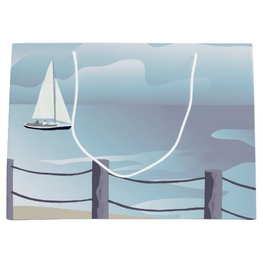 Sailboot Aqua Ocean Lg Gift Bag Large Cadeautasje (Voorkant)