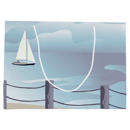 Sailboot Aqua Ocean Lg Gift Bag Large Cadeautasje