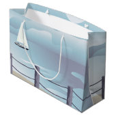 Sailboot Aqua Ocean Lg Gift Bag Large Cadeautasje (Achterkant Gekanteld)
