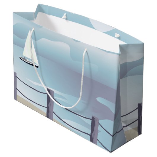 Sailboot Aqua Ocean Lg Gift Bag Large Cadeautasje (Achterkant Gekanteld)