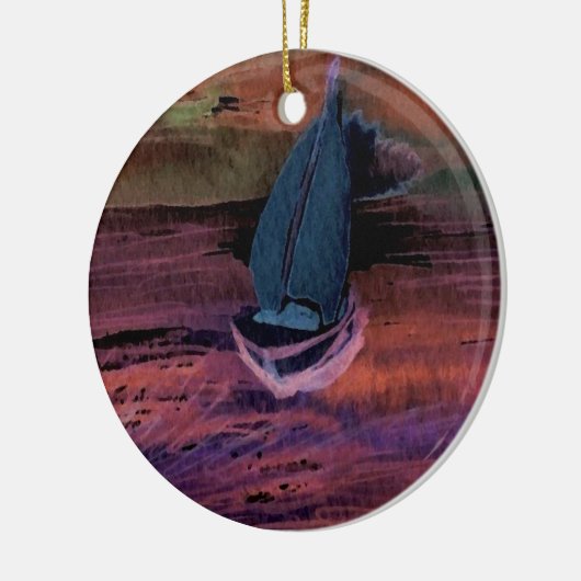 Sailboot Art Night Sailing a Quick Breeze Keramisch Ornament (Links)