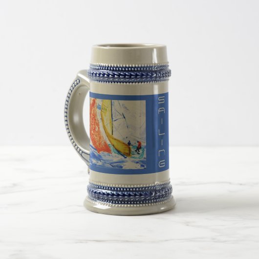 Sailboot Beer Stein Bierpul (Voorkant links)