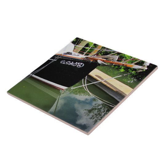 Sailboot Bow Sprit op CeramicTile Tegeltje (Zijkant)