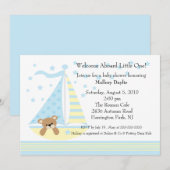 Sailboot Boy Baby shower Uitnodiging (Voorkant / Achterkant)