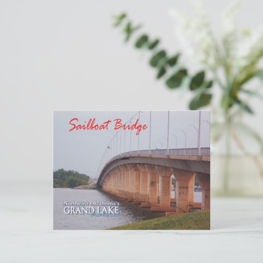 Sailboot Bridge Grove Oklahoma postkaart 2 (Staand voorkant)
