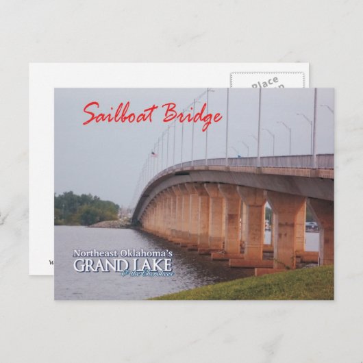Sailboot Bridge Grove Oklahoma postkaart 2 (Voorkant / Achterkant)