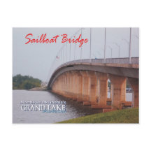 Sailboot Bridge Grove Oklahoma postkaart 2