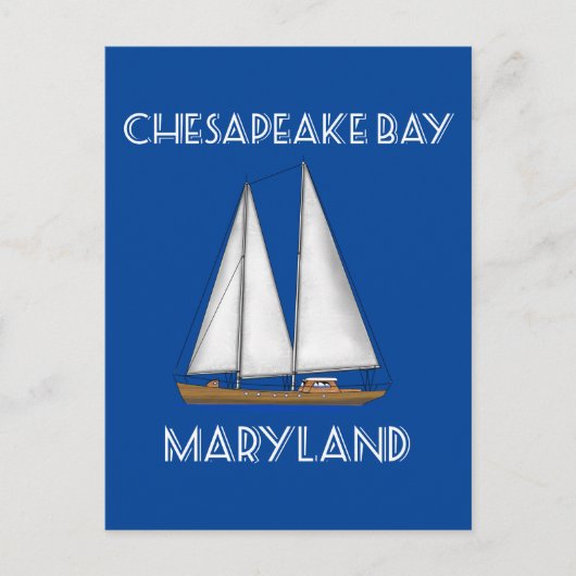 Sailboot Chesapeake Bay Maryland Briefkaart (Voorkant)