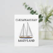 Sailboot Chesapeake Bay Maryland Briefkaart (Staand voorkant)