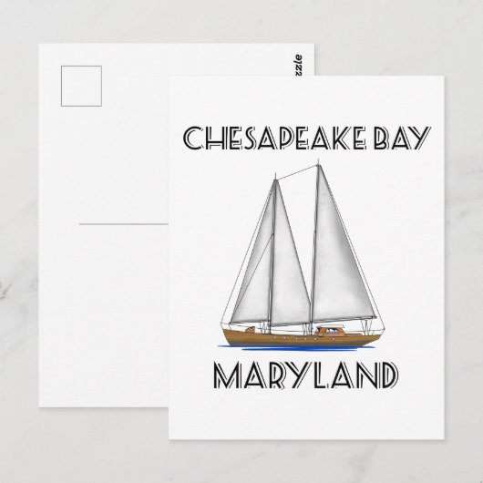 Sailboot Chesapeake Bay Maryland Briefkaart (Voorkant / Achterkant)