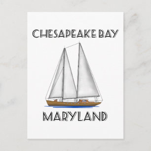 Sailboot Chesapeake Bay Maryland Briefkaart
