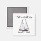 Sailboot Chesapeake Bay Maryland Magneet (Voorkant / Achterkant)