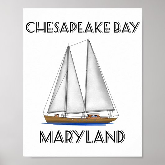 Sailboot Chesapeake Bay Maryland Poster (Voorkant)