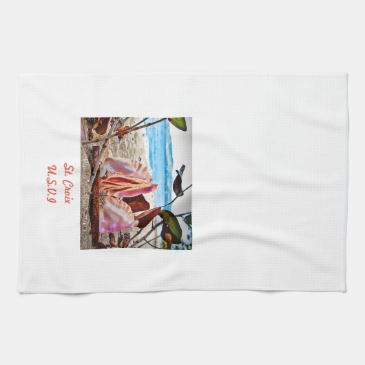Sailboot Conch Shell Tea Towel Theedoek (Horizontaal)