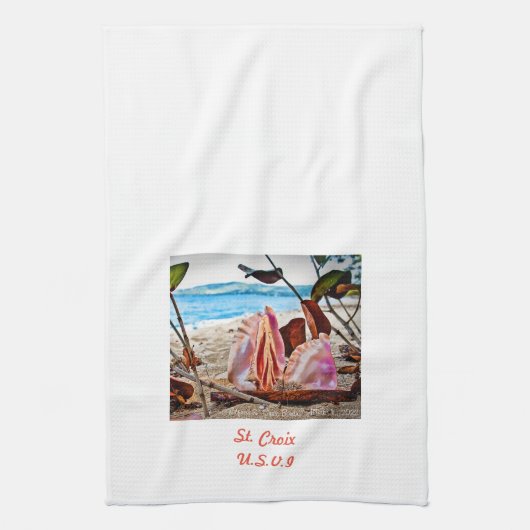 Sailboot Conch Shell Tea Towel Theedoek (Verticaal)