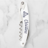 Sailboot Corkschroef Bridal Party Gift Kurkentrekker (Voorkant)