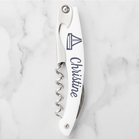 Sailboot Corkschroef Bridal Party Gift Kurkentrekker (Voorkant)