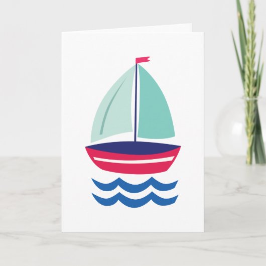 Sailboot Cute Card Kaart (Voorkant)