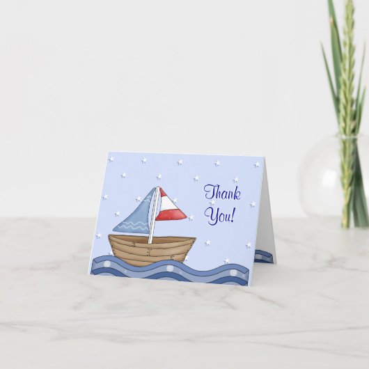 Sailboot Dank je Notecard Bedankkaart (Voorkant)