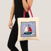 Sailboot Design Cute Nautical Go Bag Tote Bag (Voorkant (product))