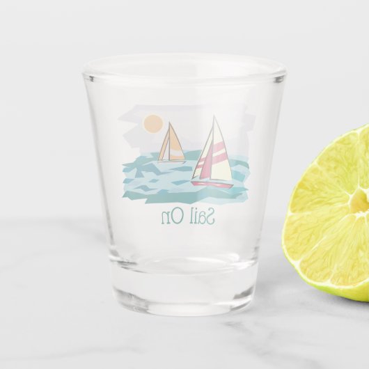 Sailboot Design Shot Glass Glas (Achterkant)