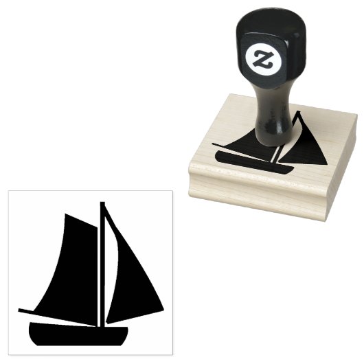 Sailboot Design Wooden Stempel (Gestempeld)