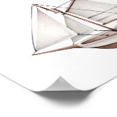 Sailboot Favor Table Sign in de Nautische Oceaan Poster (Hoek)