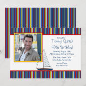 Sailboot Fotouitnodiging Kaart (Voorkant / Achterkant)