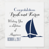 Sailboot Gefeliciteerd Wijn Etiket (Enkel label)