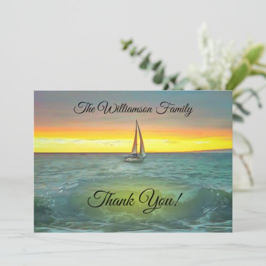Sailboot Hartelijk dank op Banderas Bay 0884 Bedankkaart (Staand voorkant)