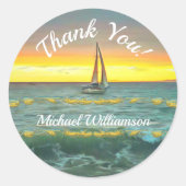 Sailboot Hartelijk dank op Banderas Bay 0884 Ronde Sticker (Voorkant)