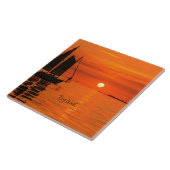 Sailboot, Key West, Florida op Sunset, Tegeltje (Zijkant)