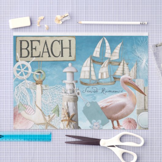 Sailboot Lighthouse Romance Seaside Decoupage Tissuepapier (Craft)