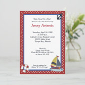 Sailboot Nautical 5x7 Baby shower wegzeilen Kaart (Staand voorkant)