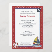 Sailboot Nautical 5x7 Baby shower wegzeilen Kaart (Voorkant / Achterkant)