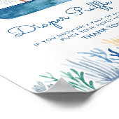 Sailboot Nautical Baby shower Diaper Raffle Sign Poster (Hoek)