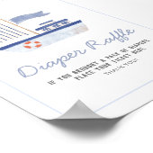 Sailboot Nautical Baby shower Diaper Raffle Sign Poster (Hoek)