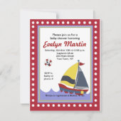 Sailboot Nautical Baby Shower Invitaties Kaart (Voorkant)